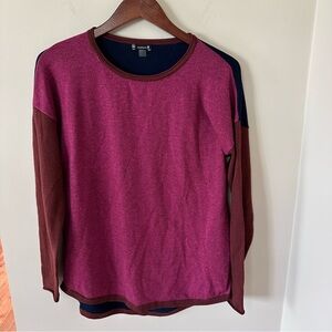 Smartwool Shadow Pine Colorblock Merino Wool Crew Sweater Medium